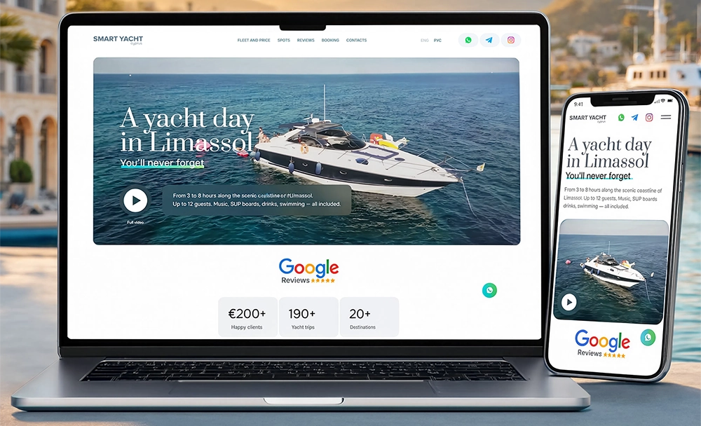 Аренда яхт Smart Yacht Cyprus — сайт для бронирования яхт на Кипре